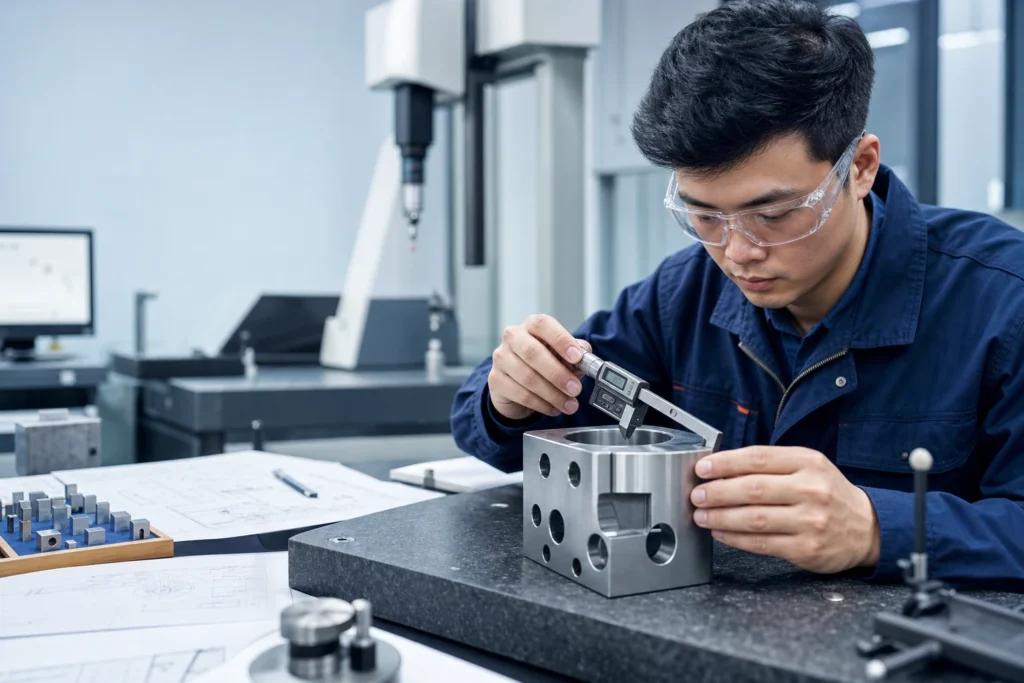 cnc machining vietnam inspection of machined steel components